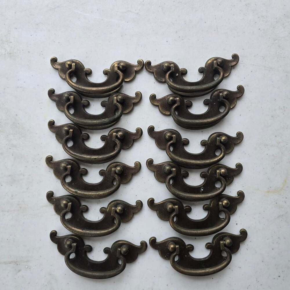 Vintage Brass Drawer Pulls Set of 12 Hardware